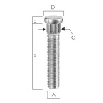 M12x1.5x62 Stud 1 tk (CRP143A62)