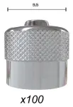 metallist ventiilikork 100tk. v9.04.03, diam 9m, kõrgus 8mm din7757