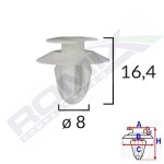 ROMIX A15054 / door upholstery clip 10pcs m white