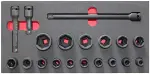 19-os. 1/3 pro модуль 1/2" ударные торцевые головки 10-32mm и удлинители triumf