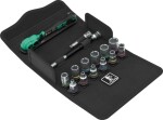 Wera 8100 SA 13 Zyklop Comfort padrunvõtmete komplekt – 15 osa, 1/4" käepide, 80-hambaline, 4,5° tagasikäik, pöördtihvt, tekstiilkast