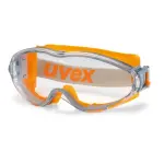 Kaitse prillid lai-vision Uvex Ultrasonic, värvitu supravision HC/AF kattega lääts, hall/oranž. Kummist peapael. Jaepakend