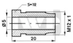 Piduritoru otsik M12X1 L=20,0 sw12