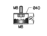 puhver, väljalaskesüsteem (śr.40x50mm; M8x1,25mm) sobib: MAN F90, L2000, M 2000 L, M90 07.86-