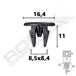 Sobiv kuup (rakendus: logar, stange kinnitus, kogus pakendis: 10 tk) sobib: HYUNDAI ACCENT II, BAYON, ELANTRA III, ELANTRA IV, ELANTRA V, ELANTRA VI, IONIQ, i10 I PA, i10 II BA, i10 III AI3 09.99-