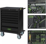 196-os. tööriistakäru 3-paneeli tööriistadega "black edition" h1020mm jbm