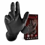 Ühekordsed nitriilkindad Grippaz 246BK, 50tk, paksus 0,15mm, must suurus 10/XL