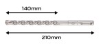 SDS Plus raudbetooni puuritera 10 x 210 mm, quatro