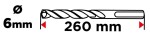 SDS Plus raudbetooni puur 6 x 260 mm, quatro