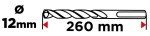 SDS Plus raudbetoonipuur 12 x 260 mm, quatro
