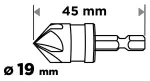 kuusnurkne kaldlõige 19 mm
