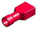 juhtmeotsik lapik "ema" kaetud punane 6.3x0.8mm 10tk m+