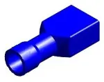 juhtmeotsik lapik "ema" kaetud sinine 6.3x0.8mm 10tk m+
