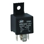 minirelee 12v 2x20a 5 с ногой 1шт m+