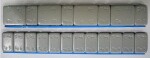 ALU Fe adhesive balancing weights (h=4mm) 5g*12tk. (60gr), hall, 100strips/pakk.