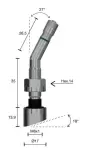 tpms ventiil wonder 1310.2/27 veoauto valuveljele 9.7mm. l=77mm (13.9+35+28.5/nurk27). tald 18