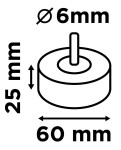 Lihvketas abrasiivvillaga, kinnitatud 60 x 25 x 6 mm, lk 60