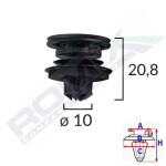 tüübel polster (sobivus: kinnitamine küljed ja polstrikatted, arv pakend: 10 tk.) SEAT CORDOBA, IBIZA III, IBIZA IV, LEON, TOLEDO II, TOLEDO III; SKODA SUPERB I 08.97-06.17