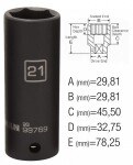 pikk (78mm) löökpadrun 21mm 1/2" steelman pro/js 30x78mm