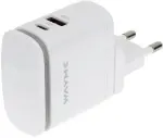 kiirlaadija usb-c pd 25w + usb wayme