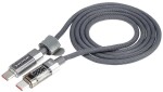кабель для зарядки плетеный display usb-c-usb-c. max 100w. 100cm wayme
