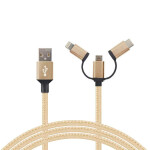 Kaabel USB A 2.0/3W1 - 2.4A 1M