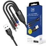 3MK-HYPER kaabel 3W1 A TO C/MICRO/LIGHTNI