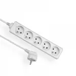 kontori pikendusjuhe 5-pesa 3m 3g1.0mm² 10a valge valmistatud in poland