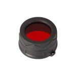 Nitecore NFR23 punane filter – sobib 23 mm taskulambipeale, mineraalkattega klaas, TPU raam