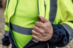T-särk hoiatus tume alumine kollane L