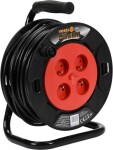 pikendusjuhe trummel 4g 3x1, 0mm2, 40m, juhe läbimõõduga 1 mm. (3-traadiga), 4-pesa