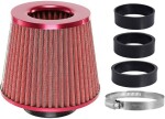koonusfilter punane 155x130x120mm + adapterid 60/63/70mm carmotion