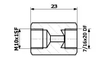 ühendus piduritoru sisemine. 10X1 SF + sisemine. 7/16X20 DF