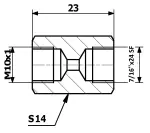 ühendus piduritoru sisemine. 10X1 SF + sisemine. 7/16X24 SF