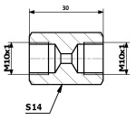 ühendus piduritoru sisemine. 10X1 SF - sisemine. 10X1 SF /L-30 MM/