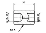 ühendus piduritoru sisemine. 10X1 SF - sisemine. 12X1 DF