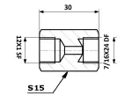ühendus piduritoru sisemine. 12X1 SF - sisemine. 7/16X24 DF