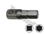 1/4" kuuskant - nelikant adapter padrunitele 30mm pikk triumf