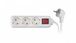 pikendusjuhe lülitiga 3-pesa 5,0m 3x1,0mm2 valge