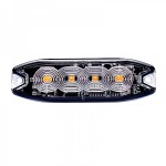 strobo vilkur kollane 4- led 12/24v, madal 98x30x8