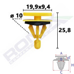 Polstritüübel (kogus pakendis: 5 tk.) sobib: BUICK, CHEVROLET, GM sobib: CADILLAC CTS III 03.13-
