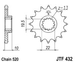 мотоцикла для цепи цепное колесо передний JT 12 количество зубов