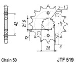мотоцикла для цепи цепное колесо передний JT 16 количество зубов