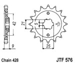 мотоцикла для цепи цепное колесо передний JT 17 количество зубов