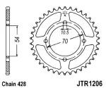 мотоцикла для цепи цепное колесо задняя JT 42 количество зубов