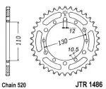 мотоцикла для цепи цепное колесо задняя JT 42 количество зубов Honda TRX 200 90-97 , Kawasaki EX250 Ninja 85-87
