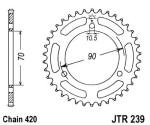 мотоцикла для цепи цепное колесо задняя JT 44 количество зубов