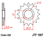 мотоцикла для цепи цепное колесо передний JT 14 количество зубов