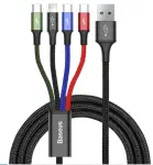 провод USB для зарядного устройство 4W1 2XUSB-C / LIGHTNING / MICRO 3,5A 1,2M (черный)