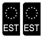 EST kleebis numbrile must 2tk NB! Ei tohi kasutada liikluses.